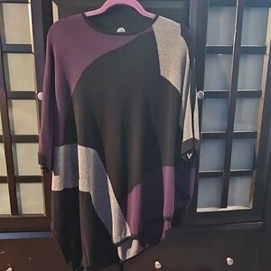 Alfani Women's Geometric Sweater - Black, Purple, Gray